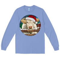 Colony Blue Charolais Cow Christmas Long Sleeve Tee - RanaPortraitStore