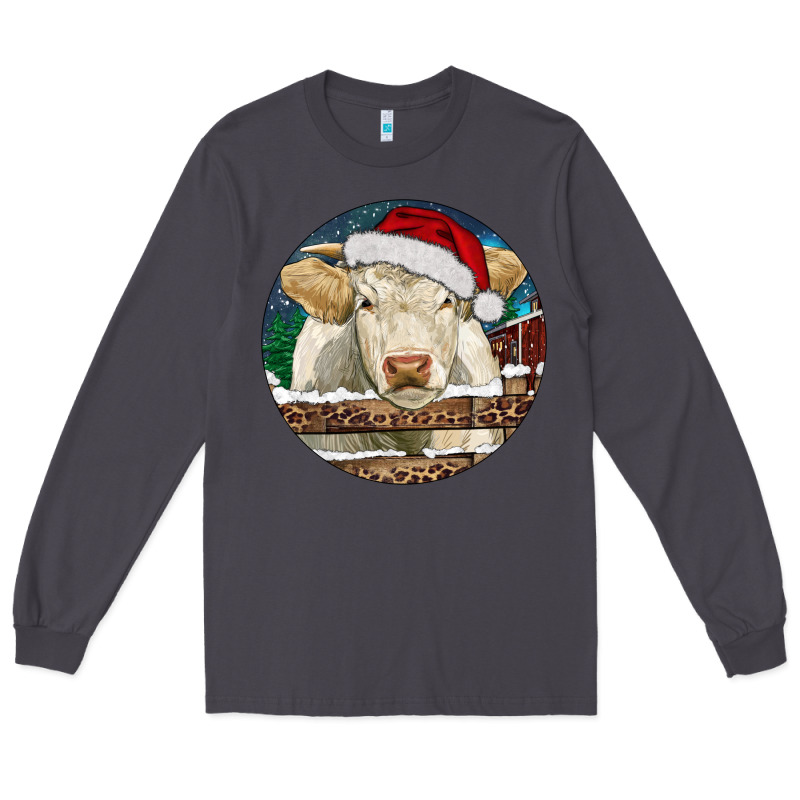 Charolais Cow Christmas Long Sleeve Tee by RanaPortraitStore | Teevron