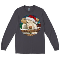 Smoke Charolais Cow Christmas Long Sleeve Tee - RanaPortraitStore