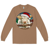 Toasted Coconut Charolais Cow Christmas Long Sleeve Tee - RanaPortraitStore