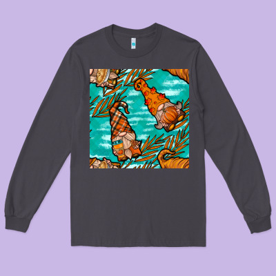 Fall Gnomes Long Sleeve Tee Designed By Nancycooperartshop