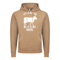 Vintage Coffee Life Is Better With Cows Around Vintage Hoodie - Bettercallsaul