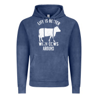 Vintage Denim Life Is Better With Cows Around Vintage Hoodie - Bettercallsaul
