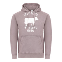 Vintage Zinc Life Is Better With Cows Around Vintage Hoodie - Bettercallsaul