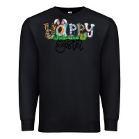 Black Happy Easter Premium Sweatshirt - CowhideDigitalArt