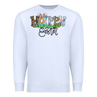 White Happy Easter Premium Sweatshirt - CowhideDigitalArt