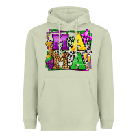 Matcha Mardi Gras leopard frame mama Mother's Day Heavyweight Hoodie - LillyAllenDesigns
