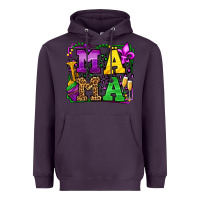 Plum Mardi Gras leopard frame mama Mother's Day Heavyweight Hoodie - LillyAllenDesigns