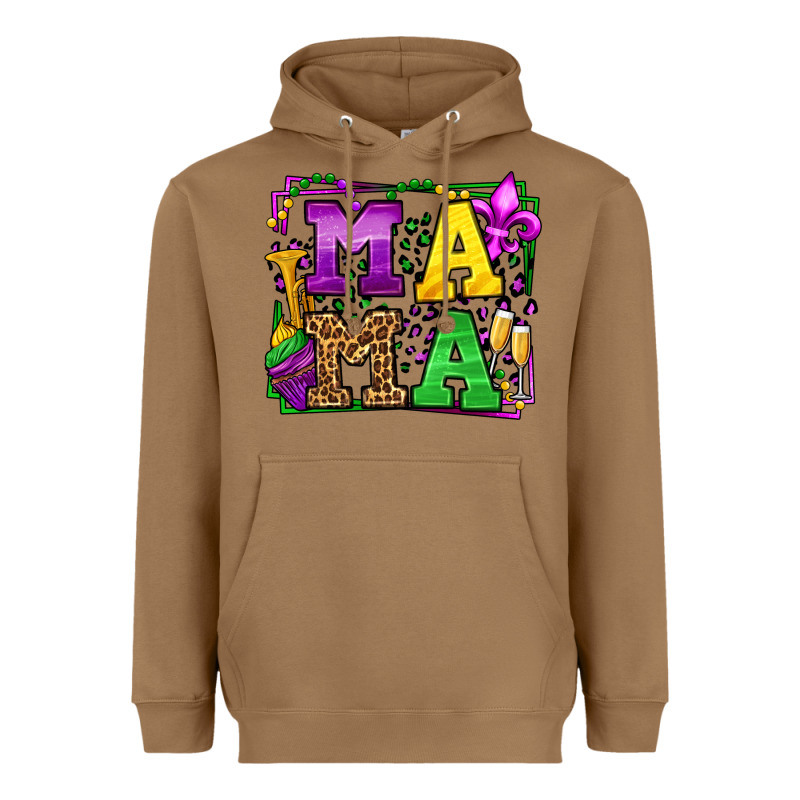 Mardi Gras Leopard Frame Mama Mother's Day Heavyweight Hoodie by LillyAllenDesigns | Teevron
