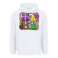 White Mardi Gras leopard frame mama Mother's Day Heavyweight Hoodie - LillyAllenDesigns