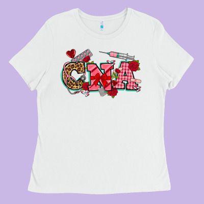 Valentines Day Cna Ladies Tee Designed By Nancycooperartshop