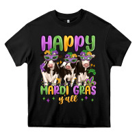 Black happy mardi gras y'all Heavy Core Tee - MaliasSmallBusiness