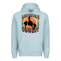 Blue Mist American cowboy Premium Hoodie - FaDigitalArtStudio