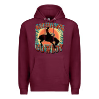 Burgundy American cowboy Premium Hoodie - FaDigitalArtStudio