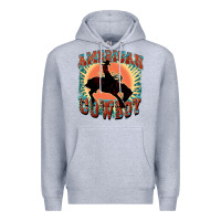 Heather Grey American cowboy Premium Hoodie - FaDigitalArtStudio
