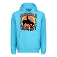 Ocean Blue American cowboy Premium Hoodie - FaDigitalArtStudio
