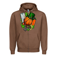 Chestnut St. Patrick's Day Basketball Zipper Hoodie - FaDigitalArtStudio