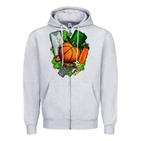 Heather Grey St. Patrick's Day Basketball Zipper Hoodie - FaDigitalArtStudio