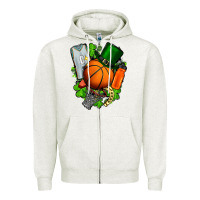 Oatmeal Heather St. Patrick's Day Basketball Zipper Hoodie - FaDigitalArtStudio