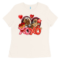 Bone xo xo with leopard and cowhide heart Ladies Tee - NancyCooperArtShop