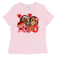 Xo Xo With Leopard And Cowhide Heart Ladies Tee | Teevron