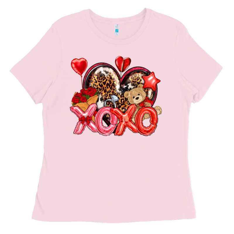 Xo Xo With Leopard And Cowhide Heart Ladies Tee by NancyCooperArtShop | Teevron