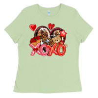 Matcha xo xo with leopard and cowhide heart Ladies Tee - NancyCooperArtShop