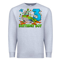 Heather Grey birthday boy frog age 3 Premium Sweatshirt - LillyAllenDesigns