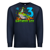Navy birthday boy frog age 3 Premium Sweatshirt - LillyAllenDesigns