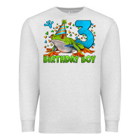 Oatmeal Heather birthday boy frog age 3 Premium Sweatshirt - LillyAllenDesigns