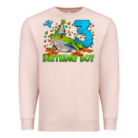 Pale Pink birthday boy frog age 3 Premium Sweatshirt - LillyAllenDesigns