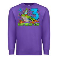 Purple birthday boy frog age 3 Premium Sweatshirt - LillyAllenDesigns