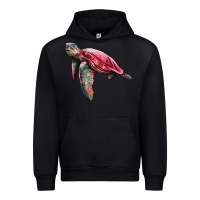 Foreset Green sea turtle pink glitter Urban Hoodie - Artiststas