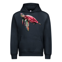 Navy sea turtle pink glitter Urban Hoodie - Artiststas