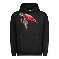 Pigment Black sea turtle pink glitter Urban Hoodie - Artiststas