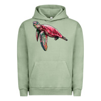 Pigment Oil Green sea turtle pink glitter Urban Hoodie - Artiststas