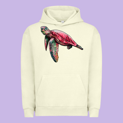 Sea Turtle Pink Glitter Urban Hoodie Designed By Artiststas