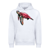 White sea turtle pink glitter Urban Hoodie - Artiststas