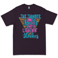 Plum THE THUNDER ROLLS AND THE LIGHTNIN’ STRİKES Premium Tee - JahusDesignShop