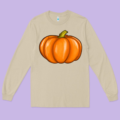 Pumpkin Long Sleeve Tee Designed By Texasbilliewilder