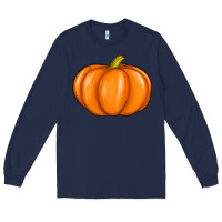 Navy pumpkin Long Sleeve Tee - texasbilliewilder