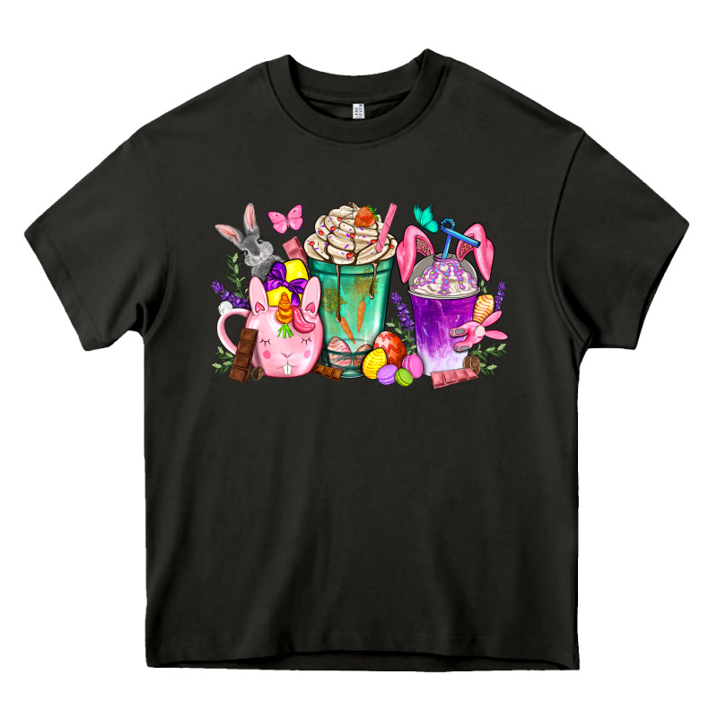 Easter Coffee Cups With Bunny Heavy Core Tee by NancyCooperArtShop | Teevron