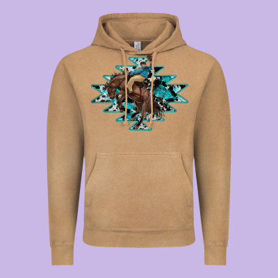 Western Cowboy Vintage Hoodie Designed By Ranaportraitstore