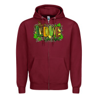Burgundy love like jesus st. patricks Zipper Hoodie - FaDigitalArtStudio