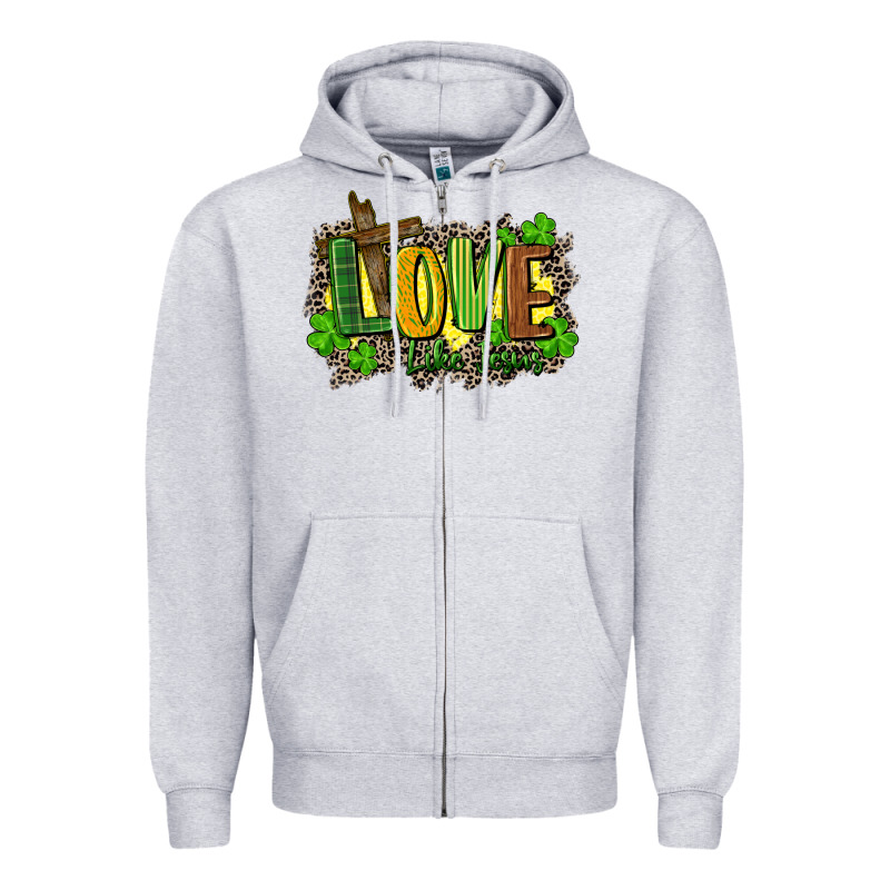 Love Like Jesus St. Patricks Zipper Hoodie by FaDigitalArtStudio | Teevron