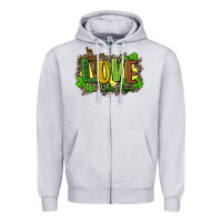 Heather Grey love like jesus st. patricks Zipper Hoodie - FaDigitalArtStudio