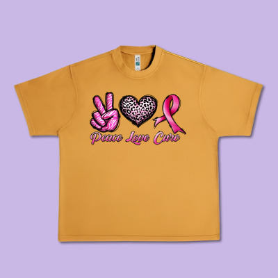 Peace Love Cure Urban Heavy Tee Designed By Jahusdesignshop