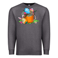 Charcoal Heather Easter Coffee Premium Sweatshirt - CowhideDigitalArt