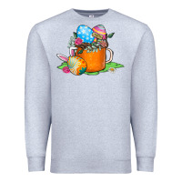 Heather Grey Easter Coffee Premium Sweatshirt - CowhideDigitalArt