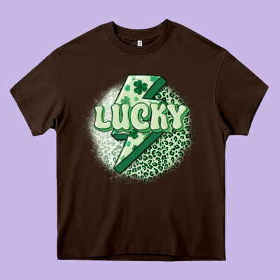 St. Patrick's Day Lucky Heavy Core Tee Designed By Maliassmallbusiness